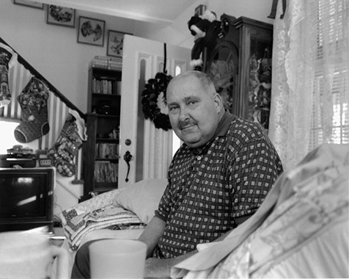 P O Dave Bowen at home shortly before he passed 500