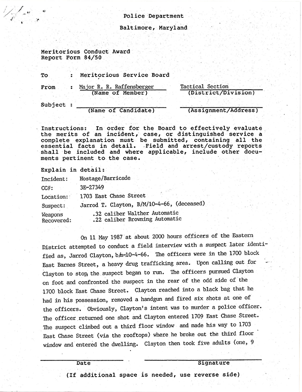 Chase St. Hostage Incident Commendation 1