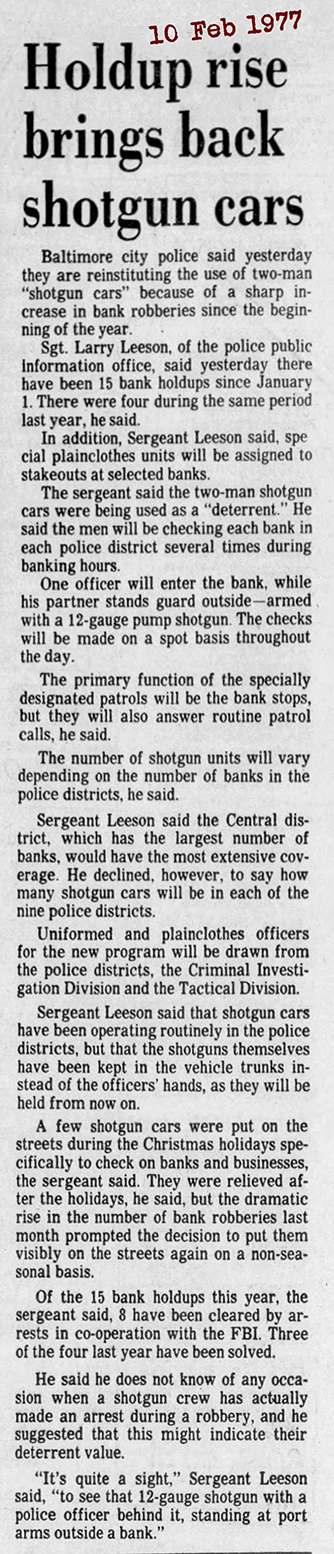 The Baltimore Sun Thu Feb 10 1977 Shotgun unit 72