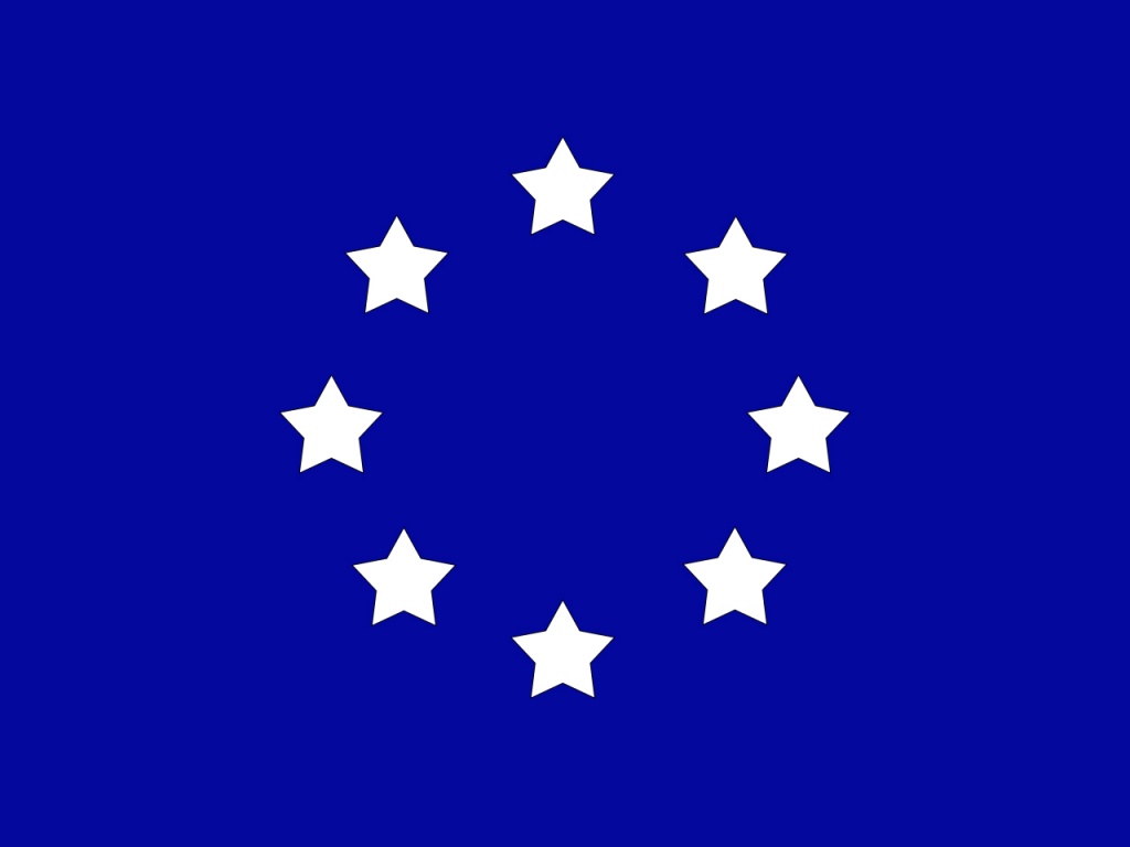 Secessionist Flag a circle of eight white stars on a field of blue