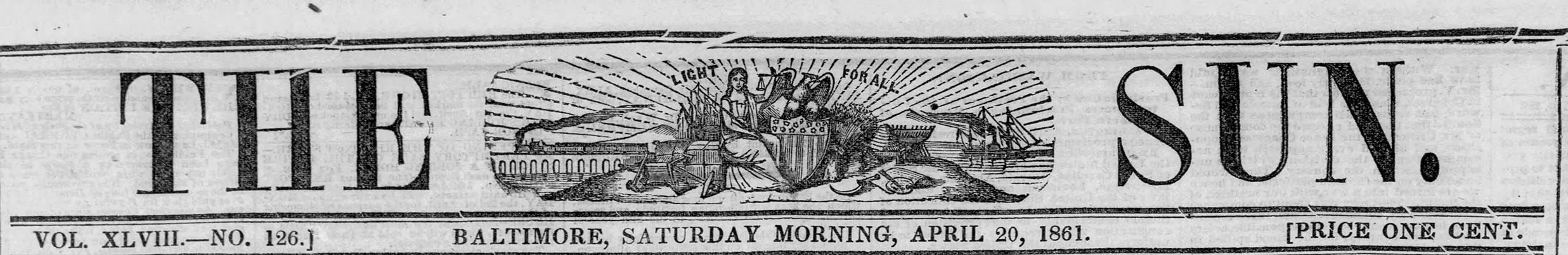 The Baltimore Sun Sat Apr 20 1861 72