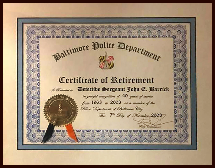 Retirement certificate Jumpin Jack