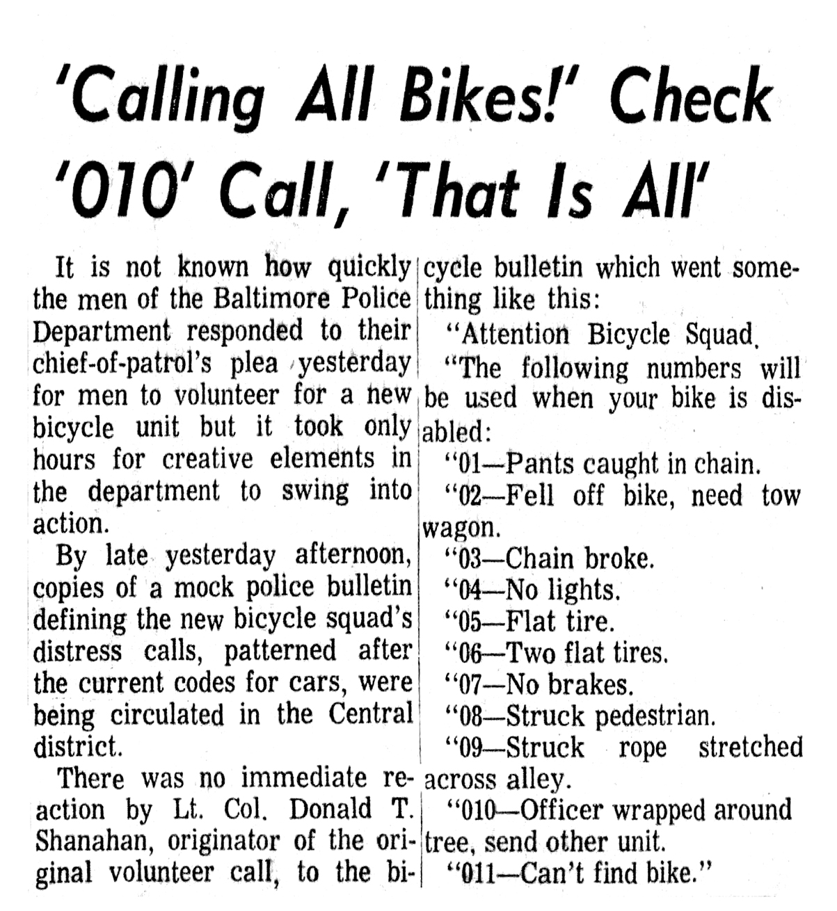 17 Dec 1971 Bike Unit 72