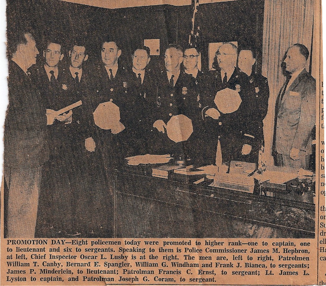 Jimmy Lyston promoted to captain May 5 1960