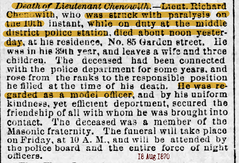 18 Aug 1870 Lt Richard Chanowith lodd