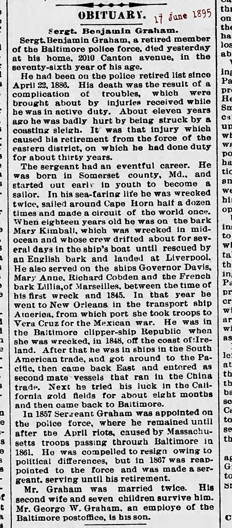 The Baltimore Sun Mon Jun 17 1895 Line of duty72