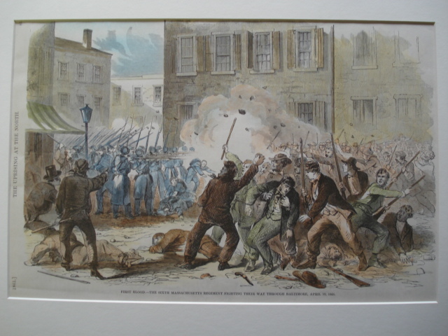 6th MA Regiment fighting through Baltimore MD 1861