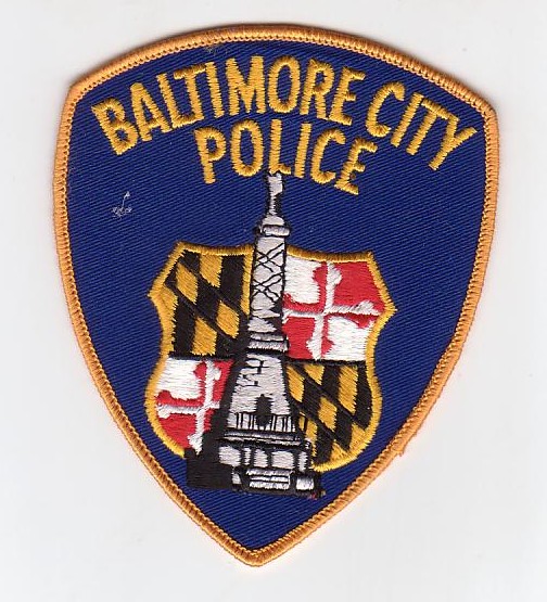 1960s new Baltimore Police Patch Monument touchng the word POLICE