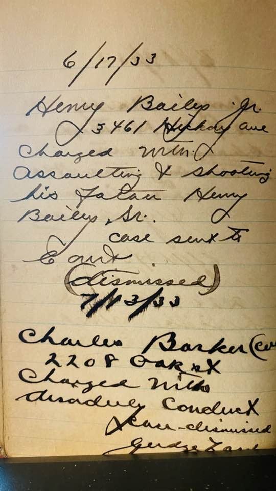 17 june 1933 son shoots dad case book page