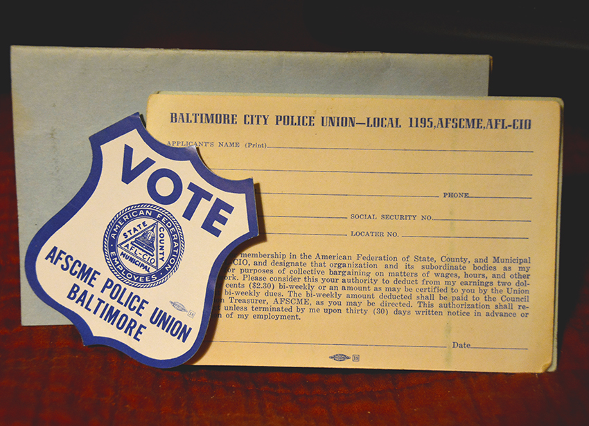 BPD Union Application card with union decal 72