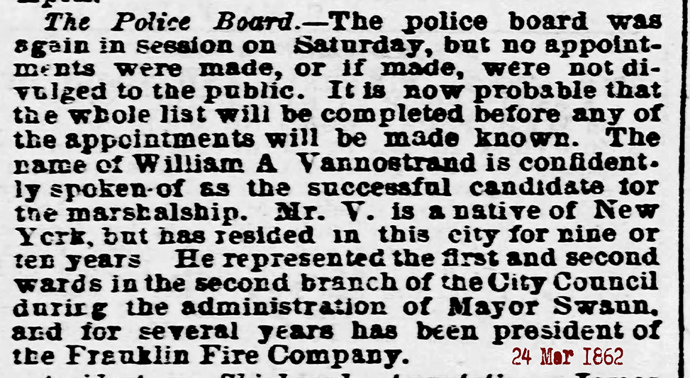 24 mar 1862 The Baltimore Sun Mon Mar 24 1862 new police 72