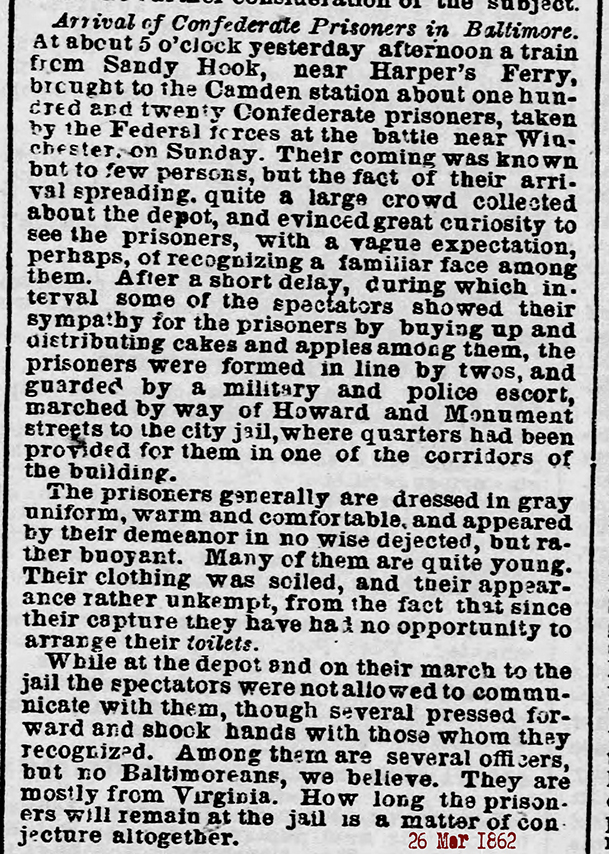 26 mar 1862 The Baltimore Sun Wed Mar 26 1862 72