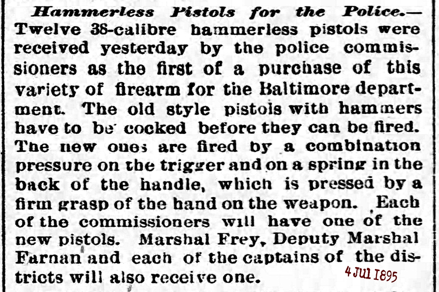 Sun Thu Jul 4 1895 hammerless pistol debut 72
