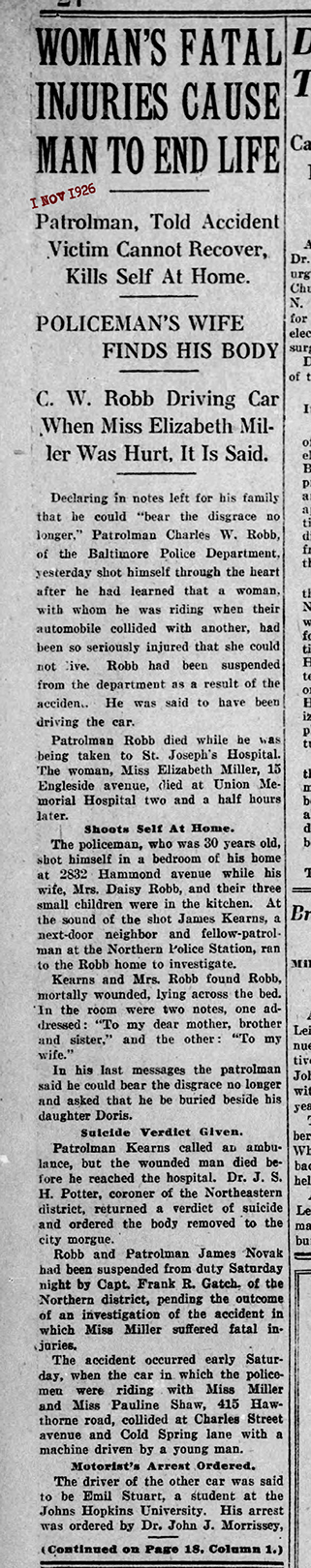 The Baltimore Sun Mon Nov 1 1926 PRT 1 72