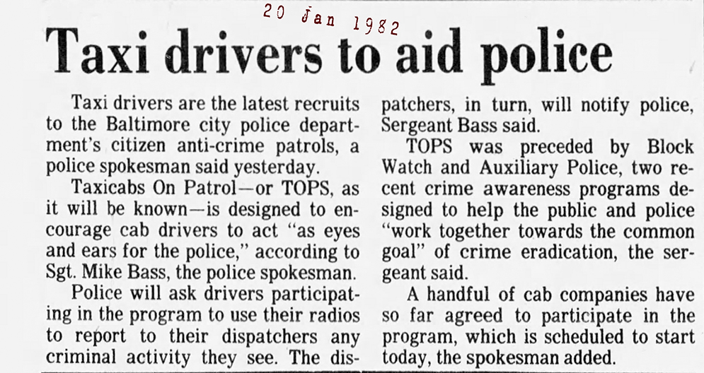 The Baltimore Sun Wed Jan 20 1982 TAXI72
